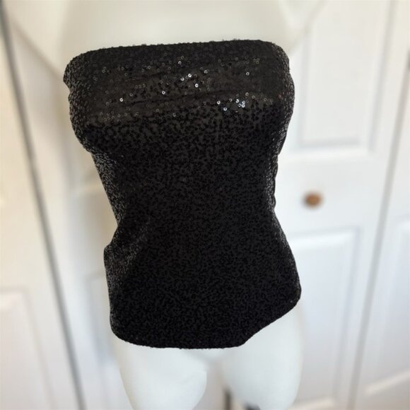 NADYA TOTO Y2K sequinned black tube Sz Xs - Picture 2 of 7